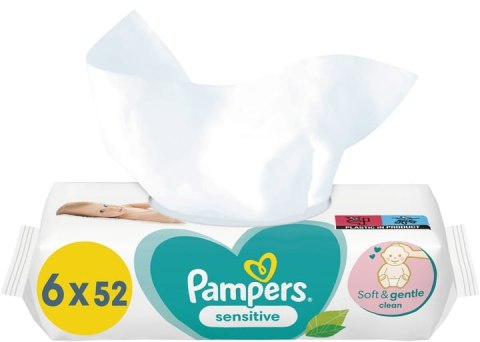 PAMPERS Chusteczki Nawilżane Sensitive 6 x 52 szt.