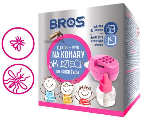 BROS - elektro + płyn na komary dla dzieci od 1 roku życia - 60 nocy