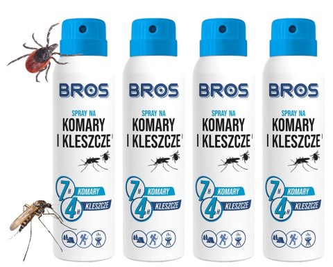 BROS - spray na komary i kleszcze 90ml - 4 szt.