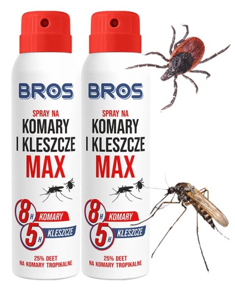 BROS - spray na komary i kleszcze MAX 90ml - 2 szt.