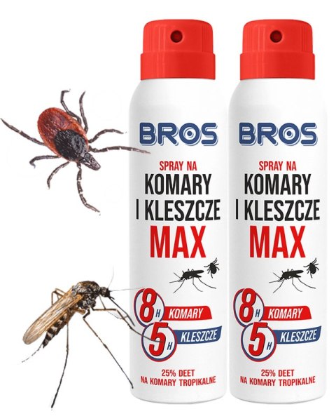 BROS - spray na komary i kleszcze MAX 90ml - 2 szt.