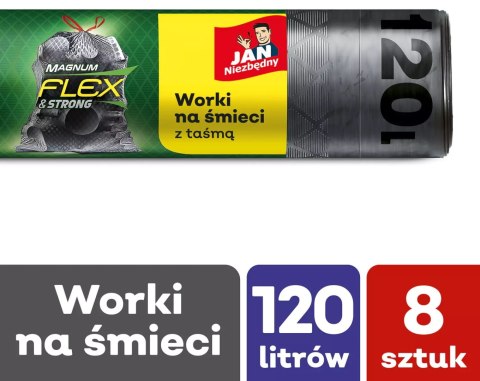 Jan Niezbędny Worki LD Magnum Flex Taśma 120L 8szt. - 3 op.