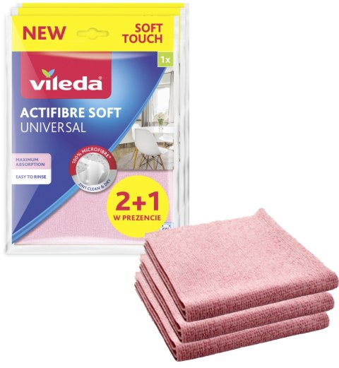 Ściereczka Vileda ACTIFIBRE Soft Universal zestaw 2+1