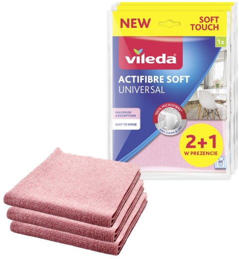 Ściereczka Vileda ACTIFIBRE Soft Universal zestaw 2+1