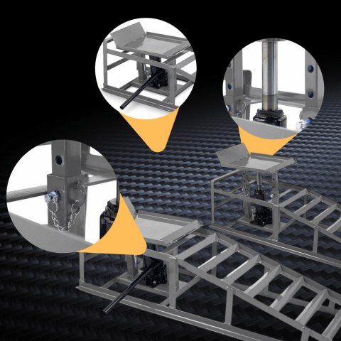 Rampy najazdowe hydrauliczne grafitowe 2 szt. 4-stopniowa regulacja 2000 kg