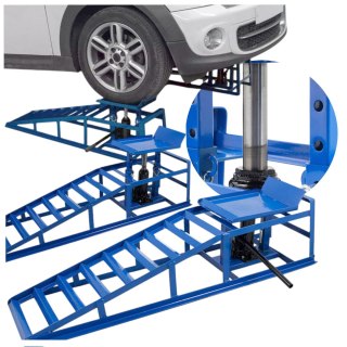 Rampy najazdowe z podnośnikiem hydraulicznym 2x2000 kg stalowe regulowane