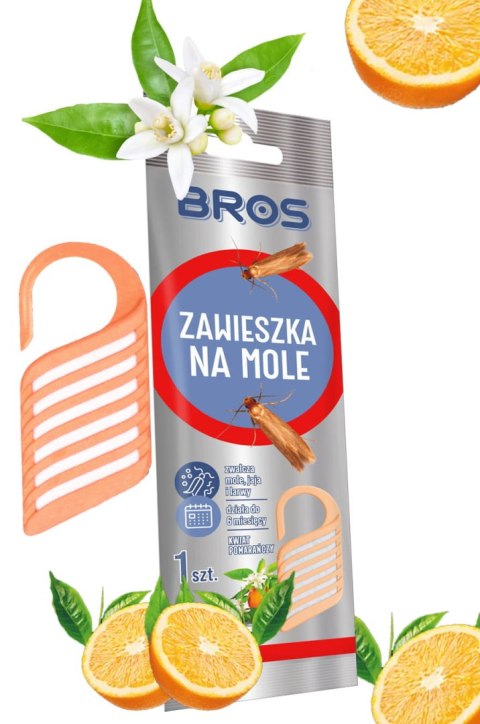 BROS - zawieszka na mole kwiat pomarańczy - 10 szt.