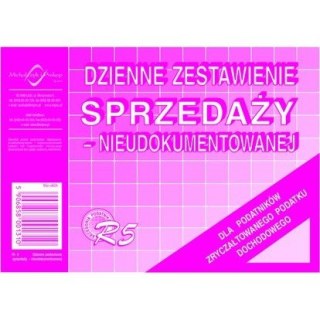 DZIENNE ZESTAWIENIE SPRZEDAŻY (NIEUDOKUMENTOWANEJ). (OFFSET) MICHALCZYK I PROKOP A6