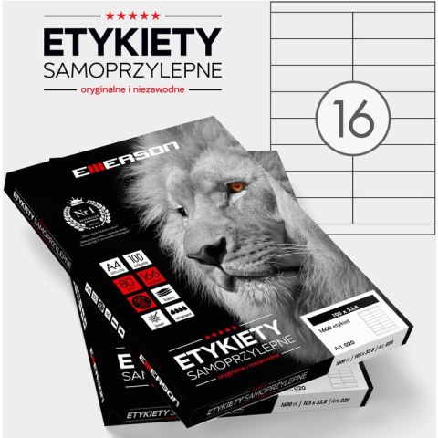 ETYKIETY 105 X 33.8 MM. 16 SZT/A4 EMERSON UNIWERSALNE