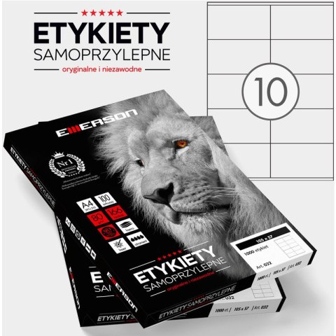 ETYKIETY 105 X 57.0 MM. 10 SZT/A4 EMERSON UNIWERSALNE