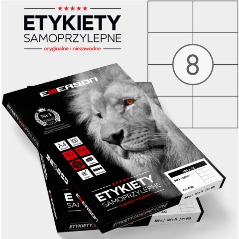 ETYKIETY 105 X 74.0 MM. 8 SZT/A4 EMERSON UNIWERSALNE