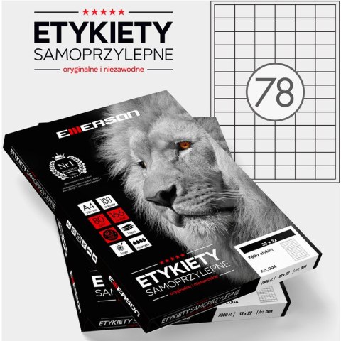 ETYKIETY 33 X 22.0 MM. 78 SZT/A4 EMERSON UNIWERSALNE