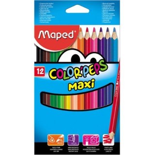 KREDKI TRÓJKĄTNE COLORPEPS MAXI 12 SZT