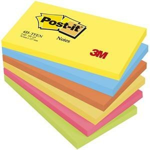 Karteczki Post-it 76x127mm (655-TFEN) 5 kolorów (6x100)