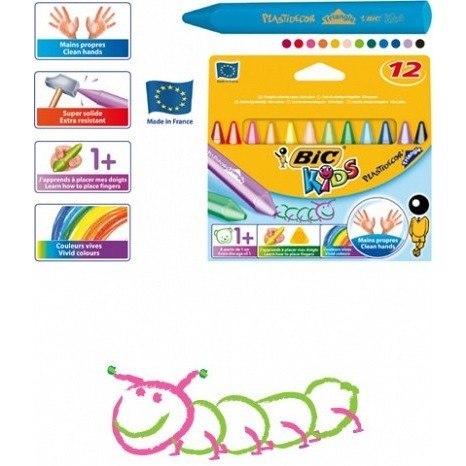 Kredki świecowe BiC Kids Plastidecor Triangle 12 kolorów