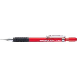 OŁÓWEK AUTOMATYCZNY PENTEL A313 0.3 MM CZERWONY, CZERWONY