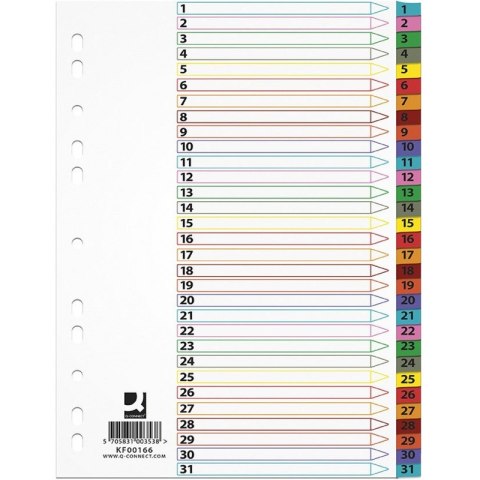 PRZEKŁADKI A4 1-31 MYLAR MIX KOLORÓW LAM. INDEKSY