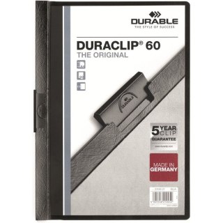 SKOROSZYT Z KLIPSEM A4 DURABLE DURACLIP 60, CZARNY