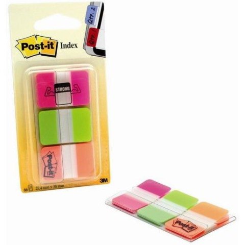 ZAKŁADKI POST-IT SILNE 25 X 38 MM 686-PGOEU (FIOLETOWE/ZIELONE/POMARAŃCZOWE) X 22 SZT