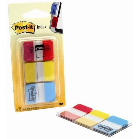 ZAKŁADKI POST-IT SILNE 25 X 38 MM 686-RYB (ŻÓŁTE/CZERWONE/NIEBIESKIE) X 22 SZT