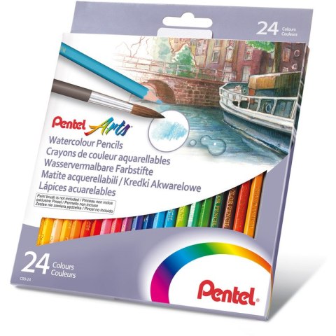 KREDKI AKWARELOWE PENTEL 24 KOLORY