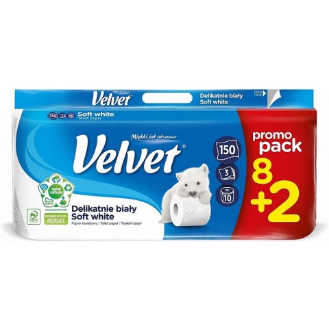 Papier toaletowy Velvet Delikatnie biały (8+2)