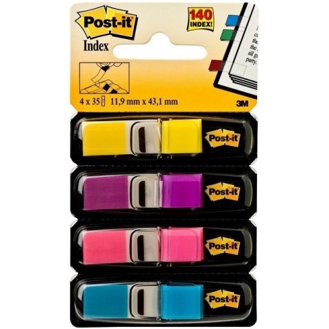 ZAKŁADKI POST-IT 12 X 43 MM 683-4AB 4 KOLORY NEONOWE PO 35 SZT. WĄSKIE