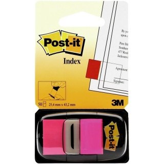 ZAKŁADKI POST-IT 25 X 43 MM 680-21 JASKRAWORÓŻOWE 50 KARTEK