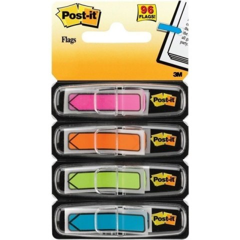 ZAKŁADKI POST-IT STRZAŁKI 684ARR4 4 KOLORY NEONOWE PO 24 SZT. 12 X 43 MM