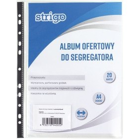 Album ofertowy wpinany Strigo A4 20k transparentny, TRANSPARENTNY