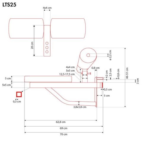 LTS25 SIEDZISKO TRENINGOWE Z BLOKADĄ NA UDA LAT SEAT HMS