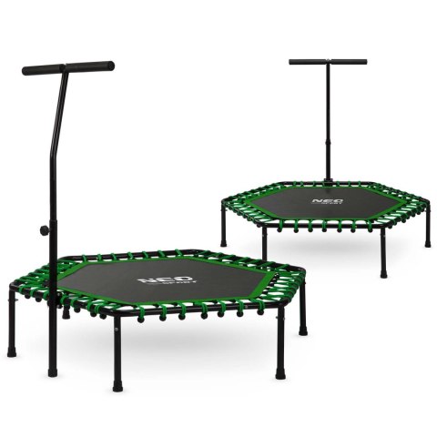 Trampolina fitness z uchwytem 127 cm Neo-Sport - sześciokątna zielona