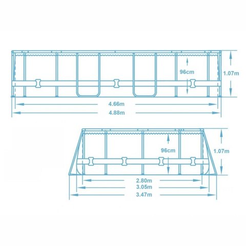 Basen ogrodowy stelażowy 488 x 305 x 107 cm 12w1 Bestway 56448