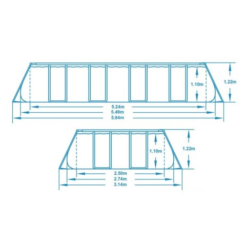 Basen ogrodowy stelażowy 549 x 274 x 122 cm 12w1 Bestway 56710
