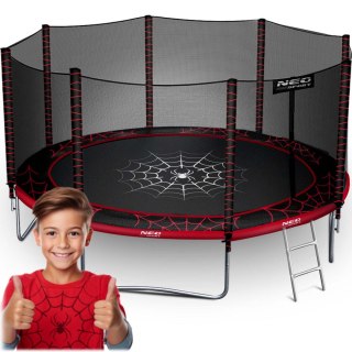 Trampolina ogrodowa 13ft/404cm z siatką zewnętrzną i drabinką Neo-Sport