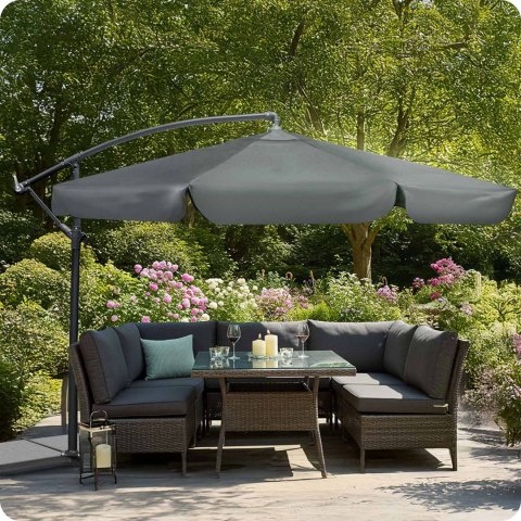 Parasol ogrodowy składany 6 segmentowy 350 cm z pokrowcem Plonos PL-880