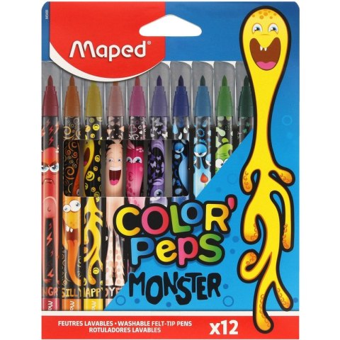 Flamastry Maped Color'Peps Monster 12 kolorów