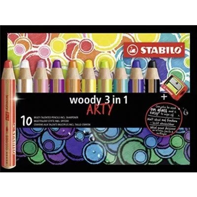 Kredki Stabilo Woody Arty 3in1 (+temperówka) 10 kolorów