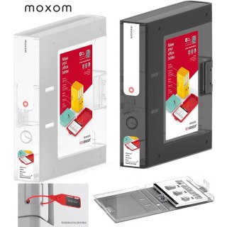 Segregator Moxom NewBinder A4/70mm transparentny czarny, TRANSPARENTNY