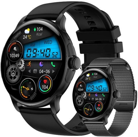 Smartwatch Damski Rubicon RNCF35 BLACK Bransoleta + Pasek