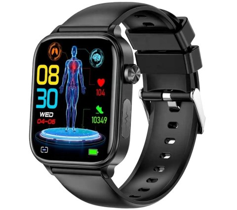 Smartwatch Męski Rubicon RNCF33 BLACK + Pasek Bordowy