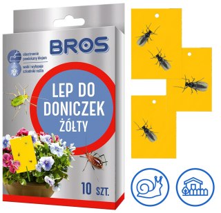 BROS - lep do doniczek żółty 10szt