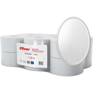 Papier toaletowy Cliver 130m 1w makulatura biały (12)