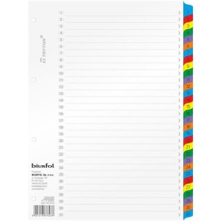 Przekładki kartonowe Biurfol A4 1-31 numeryczne