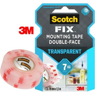 Taśma montażowa Scotch Fix 19mm/1.5m transparentna