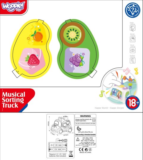 WOOPIE BABY Interaktywny Samochodzik Muzyczny Sorter Montessori Niebieski