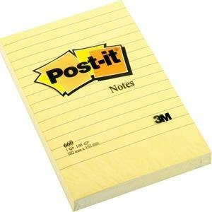 Karteczki Post-it 102x152mm (660) w linie żółte (100)