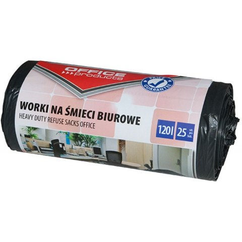 Worki na śmieci Office Products 120L LDPE czarne (25)