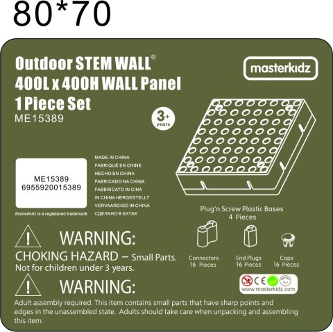 MASTERKIDZ Panel Ścienny Tablica Naukowa Kreatywna STEM Tablica na zewnątrz Outdoor + Panel Monatażowy 40 x 40 (cm)