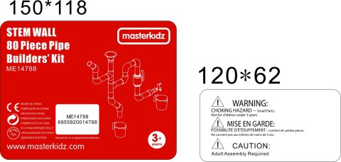 MASTERKIDZ System Rur Do Tablicy STEM 80 elementów